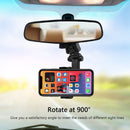Car Rearview Mirror Concealed Phone Holder Rotary Rear Seat Kitchen Support Rack