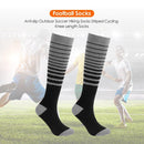 Anti-slip Soccer Hiking Socks Striped Cycling Knee Length Socks (Grey)