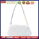 Plush Underarm Handbags Women Retro Fashion Shoulder Bags Animal Chain Wristlet