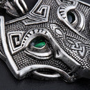 man Nordic Scandinavian Amulet Necklace Viking Wolf Head Norse Fenrir Pendant