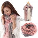 Lady Long Cotton Women Neck Shawl Dot Scarves Large Wraps Stole