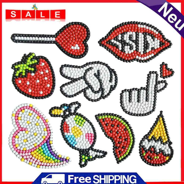 1 Set Mosaic Fridge Stickers Round Diamond Painting Stickers Craft Cup Decals
