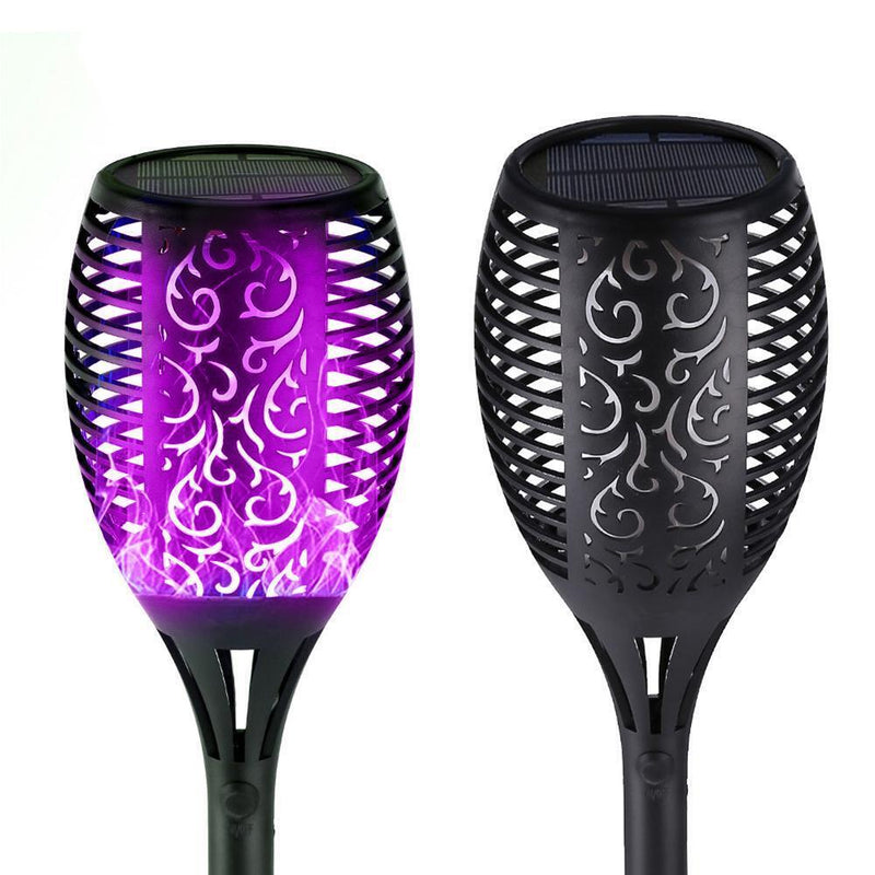 12 LED Flame Torch Light Solar Powered Garden Path Plug-In Decoration Lamp
