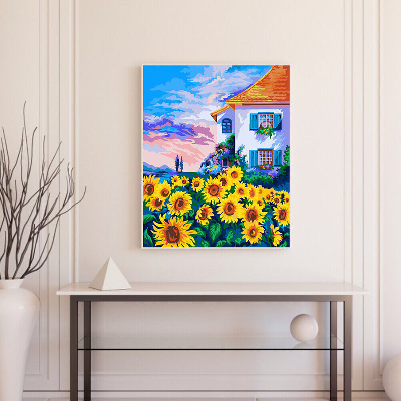 Flower Oil Paint By Numbers Kit DIY Home Decoration Gift Wall Art Picture C