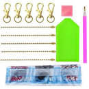 5pcs/set DIY Diamond Painting Keychain Double-side Drill Mosaic Keyring Car G