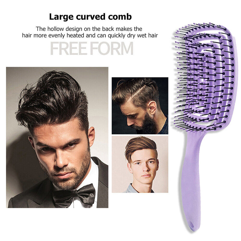 Massager Comb Wide Teeth Anti-static Salon Styling Smooth Hair Combs(Purple