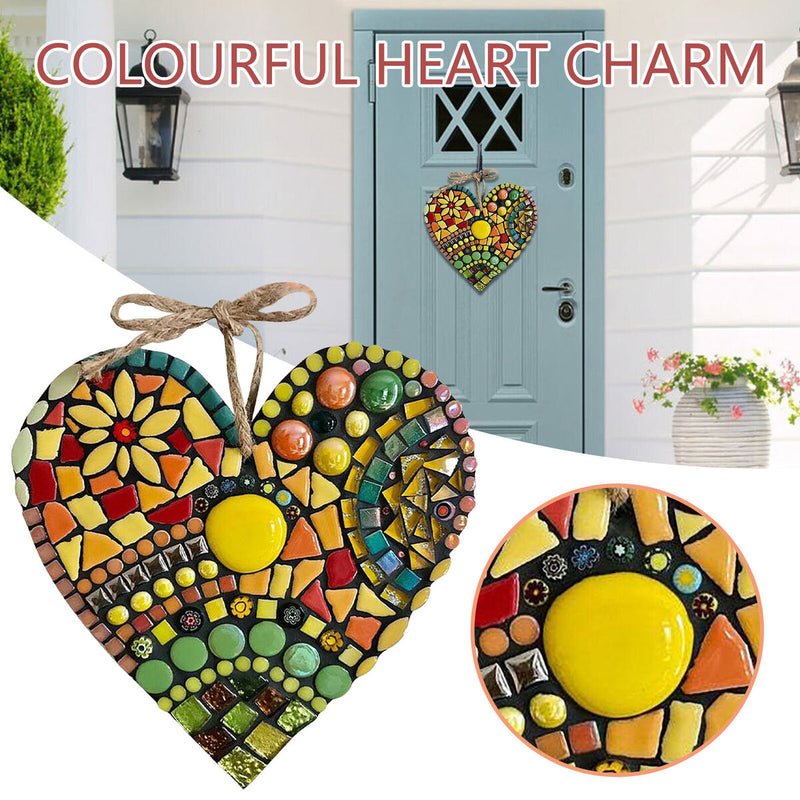 Heart-Shaped Art Crafts Pendant for Front Door Window Lovely Hanging Statue