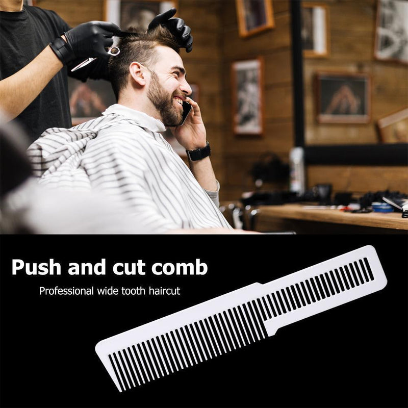 Hairdressing Carbon Anti-static Comb Wide Tooth Hair Clipper Comb (White)