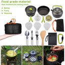 15PCS Spoon Pan Bowl Kettle Camping Cookware Set Cooking Pot Picnic Utensils Set