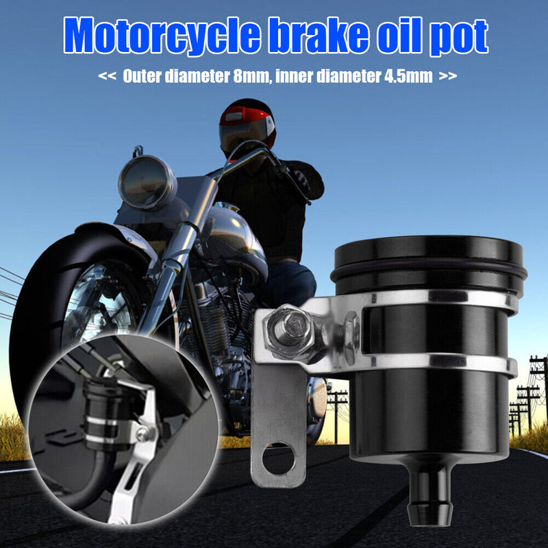 Universal Motorcycle Brake Fluid Reservoir Clutch Tank Oil Cup (Black) Newly