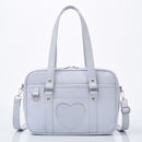 Fashion Women Solid Color Heart Leather Large Crossbody Shoulder Messenger Bag