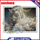 Partial Cross Stitch Handcraft 14CT Counted Tiger Needlework DIY Home Ornament