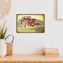 Motorcycle Sheet Metal Drawing Metal Painting Tin Wall Home Poster Bedroom Sign