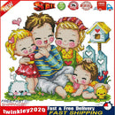 Cross Stitch Happy Family DIY Embroidery Kits 14CT Stamp Needlework (C093) Newly