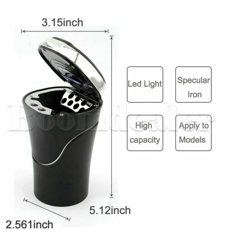 Car Solar LED Car Ashtray Blue Light Lighting gluttöter