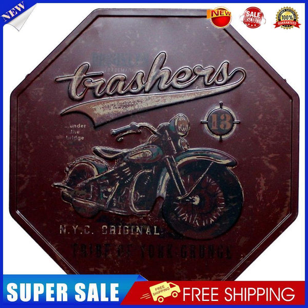Octagon Metal Sign Plaque Tin Sign Motorcycle Tin Plate Art Wall Posters