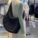 Female Lattice Pattern Top-handle Bag Eiderdown Shoulder Eiderdown Handbag Totes
