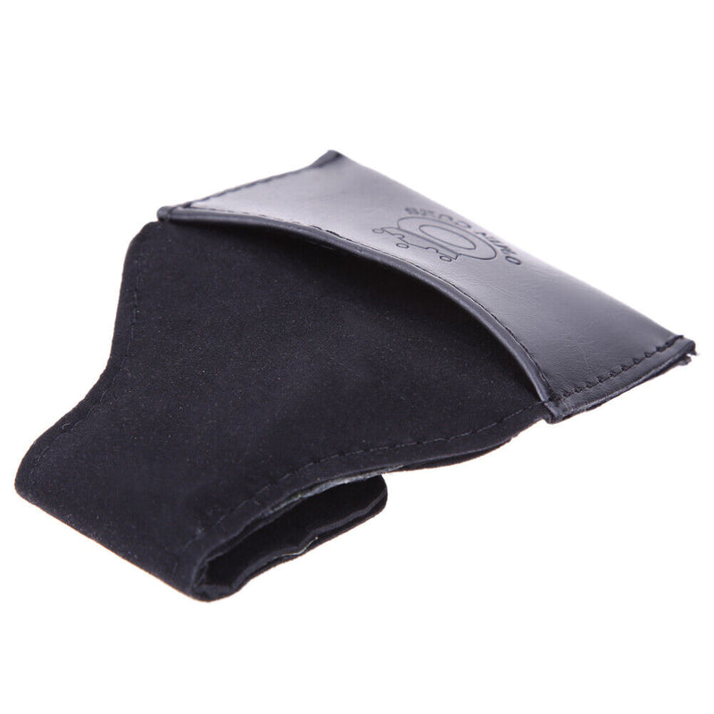 Black Faux Leather Chalk Holder Pouch with Clip Pool Billiards Snooker Cue