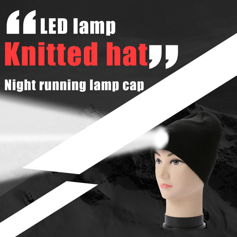 Unisex Winter LED Light Cap Warm Beanies Outdoor Fishing Running Beanie Hats