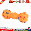 Colorful Dotted Dumbbell Shaped Squeeze Squeaky Faux Bone Pet Dog Toys Newly