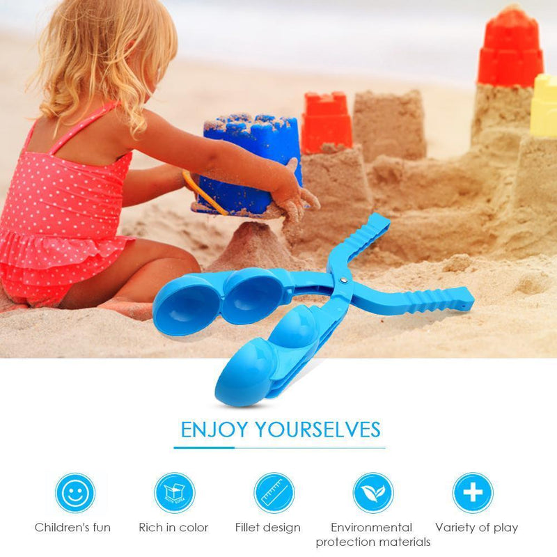 Winter Plastic Snowball Clip Kids Snow Sand Ball Maker Mold Toys (Double)