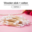 100pcs Double Head Disposable Cotton Stick Makeup Cotton Swab Ears Cleaning