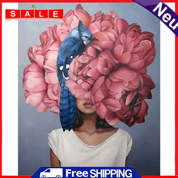 40x50cm Flower Girl Frameless Picture Oil Paint By Numbers Hand Painted Decor