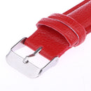 Women Mens Leather Stainless Steel Letter Sport Wristwatch (Red)