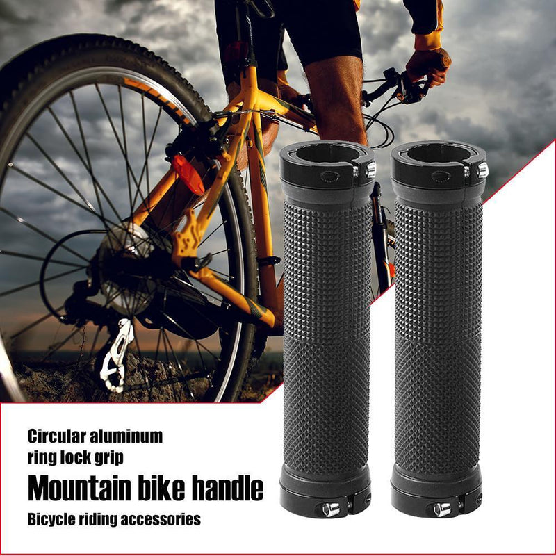 1 Pair MTB Bike Handlebar Anti-Skid Grips Rubber Bicycle Accessory (Black) Newly