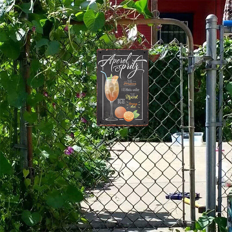 Retro Orange Cocktail Metal Plate Painting for Bar Pub Tin Plaque Wall Sign