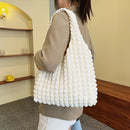 Fashion Bubble Flower Tote Bags Lady Pleated Cloud Shoulder Shopping Handbag