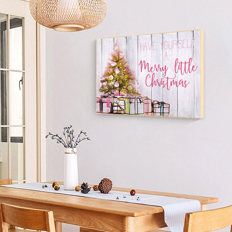 DIY Handpaint Paint By Numbers Oil Canvas Pictures Christmas Gift Kit Wall Decor