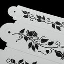 3PCS/SET Icing Lace Mould Decor Border Tree Vine Leaves Fondant Cake Stencil