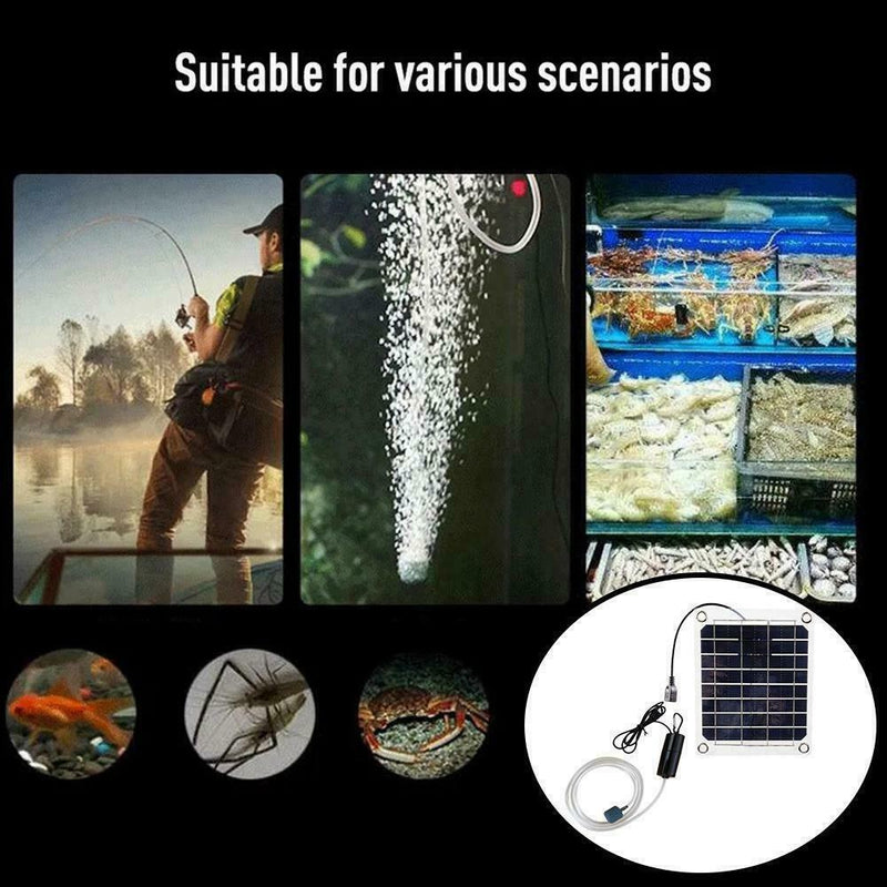 Monocrystalline Silicon 20W Outdoor Aquarium Fish Tank Portable Pump Oxygen V8W4