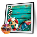 5D DIY Full Drill Round Shape Starfish Rhinestone Diamond Drawing Home Decor