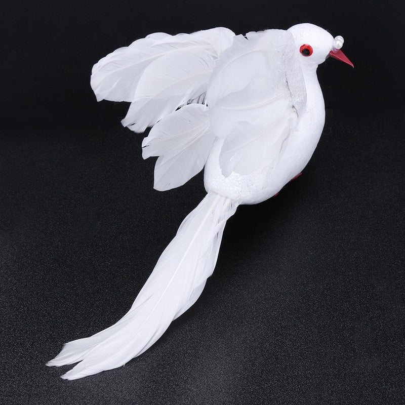 White Foam Artificial Feather Wings Simulation Pigeon Wedding Decor Spread