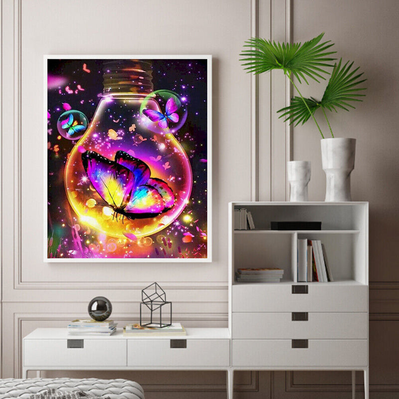 Beautiful Butterflies Oil Paint By Numbers DIY Canvas Wall Art Picture Craft Kit