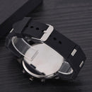 Fashion Men Silicone Strap Wristwatch Quartz Watch Casual Decor (Black) Newly