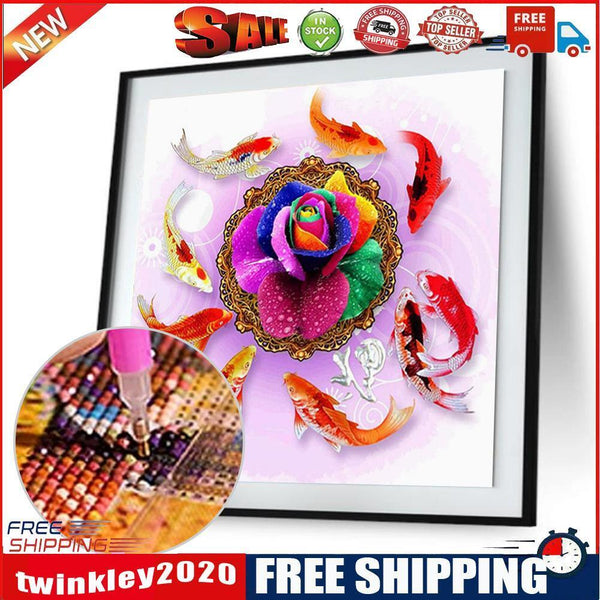 DIY 5D Diamond Embroidery Painting Fish Cross Stitch Craft Home Decor