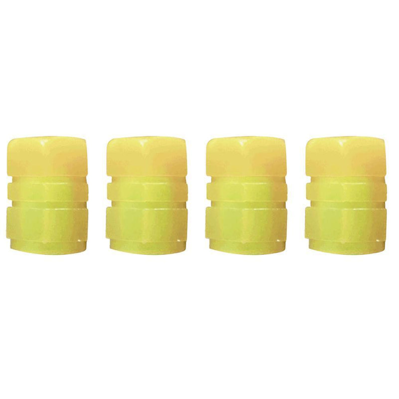 4pcs Luminous Tire Cap Tire Stem Cap Rim Stem Covers for Motorcycles (Yello