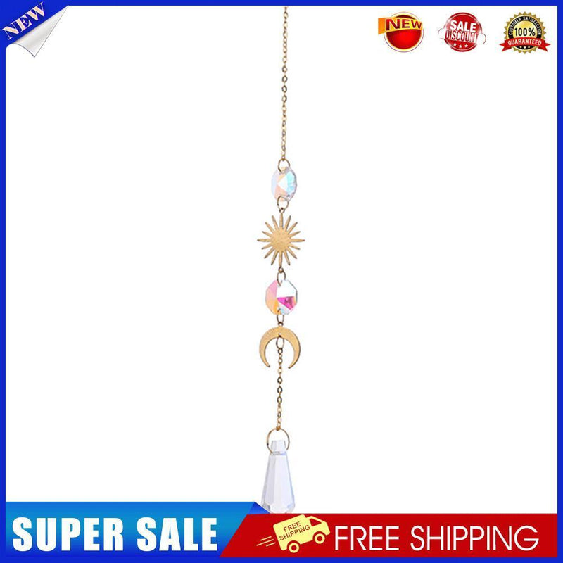 Crystal Sun Moon Hanging Meatal Pendant Home Car Decor (B)