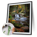 Handpainted DIY Forest Scenery Oil Paint by Numbers Kit Pictures Draw Craft G