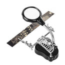 Welding Magnifying Glass with LED Light Loupe Hand Soldering Stand Station Newly