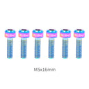 RISK 6pcs Titanium Stem Screws Bicycle MTB Handlebar Lock Bolts (M5X16mm) Newly