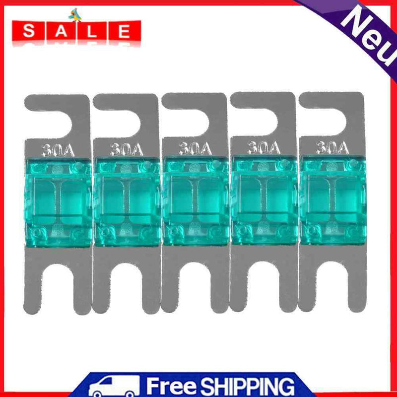5pcs Nickel Plated Car Audio 32V AFS Mini ANL Fuses Auto Stud Fuses (30A)
