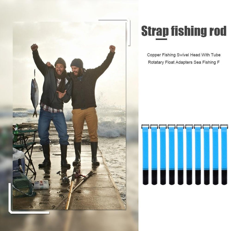 20pcs Fishing Rod Tie Strap Holder Suspenders Hook Cable Cord Belt (Blue)