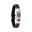 Medical Alert Bracelet COPD Allergy Silicone Wristbands (Type1 Diabetic) Newly