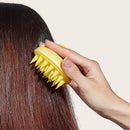 Silicone Head Body Massage Brush Hair Washing Clean Comb Hair Care (Yellow)