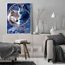 Full Embroidery Wolf 3-Strand 11CT Printed Cross Stitch Cotton DIY Kit for Home