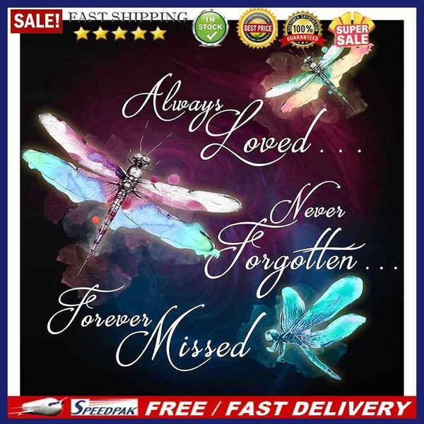 DIY Dragonfly Text Frameless Oil Paint by Numbers Kit Picture Home Decoration